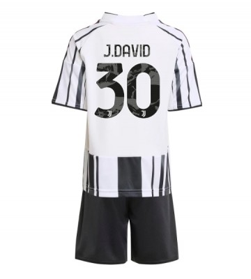 Juventus Jonathan David #30 Hemmaställ Barn 2025-26 Kortärmad (+ Korta byxor)